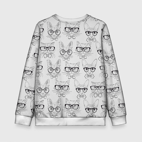 Детский свитшот Кошки в очках / 3D-Белый – фото 2