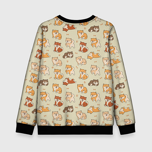 Детский свитшот Шиба-Ину / 3D-Черный – фото 2