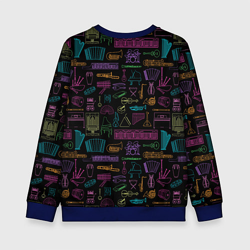 Детский свитшот Музыкальные Инструменты / 3D-Синий – фото 2