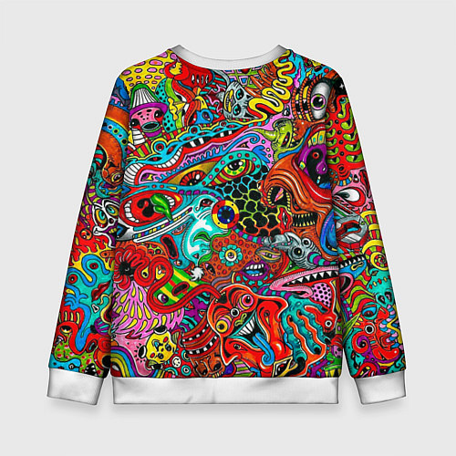 Детский свитшот Яркая абстракция bright abstraction / 3D-Белый – фото 2