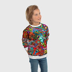 Свитшот детский Яркая абстракция bright abstraction, цвет: 3D-белый — фото 2