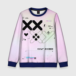 Свитшот детский Printstream style Поток информации Белизна 0 1,Чер, цвет: 3D-синий