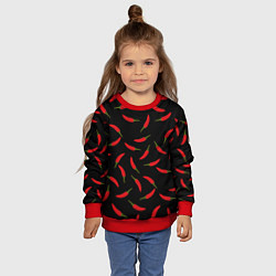 Свитшот детский Chili peppers, цвет: 3D-красный — фото 2