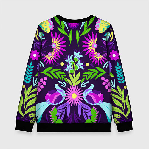 Детский свитшот Мексиканская феерия / 3D-Черный – фото 2