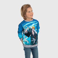 Свитшот детский Bleach-Ichigo, цвет: 3D-меланж — фото 2