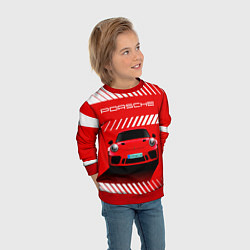Свитшот детский PORSCHE ПОРШЕ RED STYLE, цвет: 3D-красный — фото 2