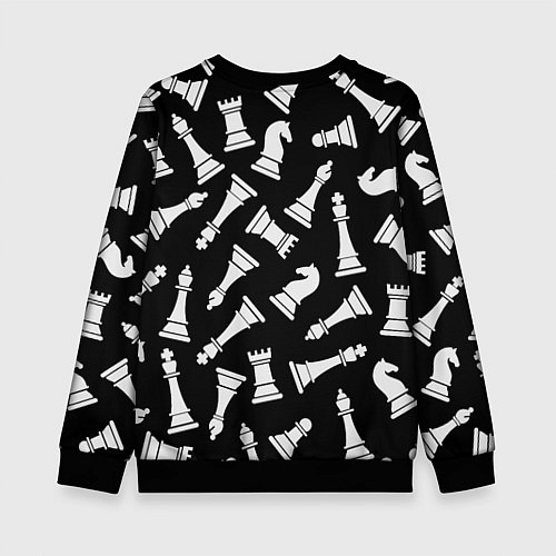Детский свитшот Фигуры, Шахматы / 3D-Черный – фото 2
