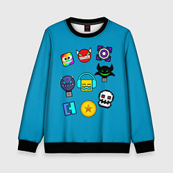 Свитшот детский Geometry Dash: Icons, цвет: 3D-черный