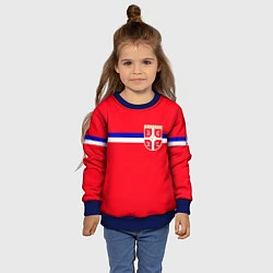 Свитшот детский Сборная Сербии, цвет: 3D-синий — фото 2