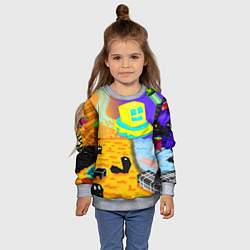 Свитшот детский Geometry Dash: RobTop Z, цвет: 3D-меланж — фото 2