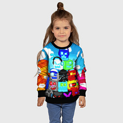 Свитшот детский Geometry Dash, цвет: 3D-черный — фото 2