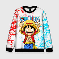 Свитшот детский ONE PIECE ВАН ПИС GLITCH, цвет: 3D-черный