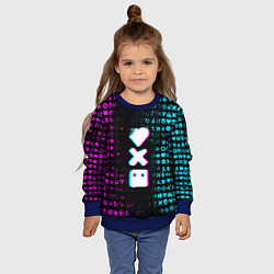 Свитшот детский ЛЮБОВЬ СМЕРТЬ И РОБОТЫ, цвет: 3D-синий — фото 2