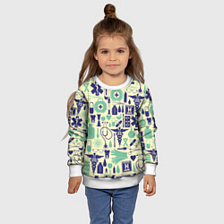 Свитшот детский Медицина Паттерн Z, цвет: 3D-белый — фото 2