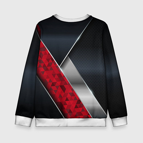Детский свитшот 3D BLACK AND RED METAL / 3D-Белый – фото 2