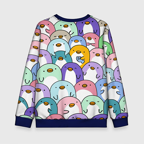 Детский свитшот Пингвины / 3D-Синий – фото 2