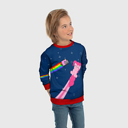 Свитшот детский Nyan cat x Pony, цвет: 3D-красный — фото 2