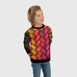 Свитшот детский Colorful weave, цвет: 3D-черный — фото 2