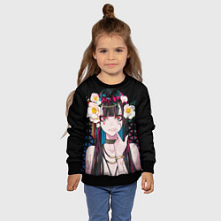 Свитшот детский Девочка Неон, цвет: 3D-черный — фото 2