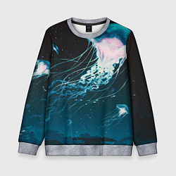 Свитшот детский Рисунок медуза, цвет: 3D-меланж