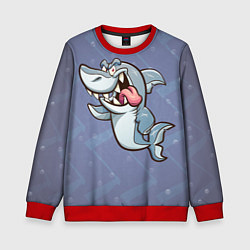 Свитшот детский Акула, цвет: 3D-красный