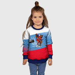 Свитшот детский Русский хоккей, цвет: 3D-синий — фото 2