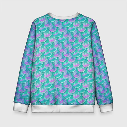 Детский свитшот Чешуя Хвост русалки / 3D-Белый – фото 2