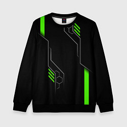 Свитшот детский ФУТУРИСТИЧНАЯ БРОНЯ ЗЕЛЕНАЯ, цвет: 3D-черный