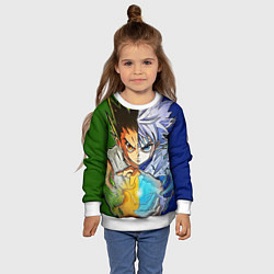 Свитшот детский Киллуа золдик и Гон хантер, цвет: 3D-белый — фото 2