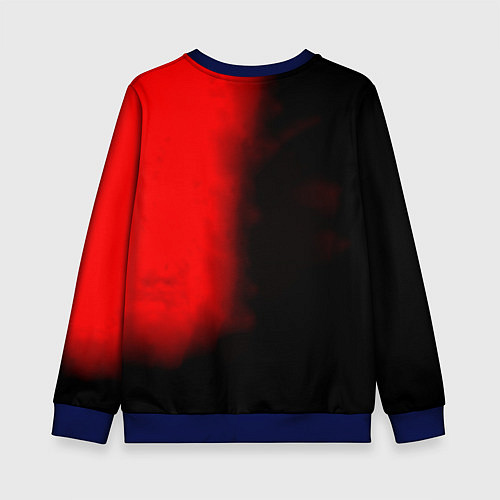 Детский свитшот Чёрный Аста красный туман / 3D-Синий – фото 2