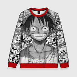 Свитшот детский Луфи улыбается one piece, цвет: 3D-красный