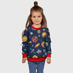 Свитшот детский Космический мир, цвет: 3D-красный — фото 2