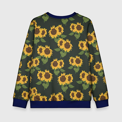 Детский свитшот Подсолнухи / 3D-Синий – фото 2
