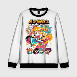 Свитшот детский Sailor Meow, цвет: 3D-черный