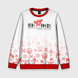 Свитшот детский One Piece резиновый Луффи, цвет: 3D-красный