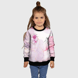 Свитшот детский Цветы роспись акварелью, цвет: 3D-черный — фото 2