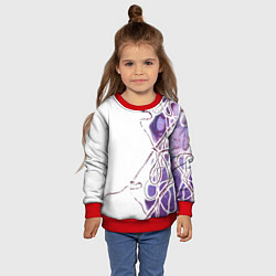 Свитшот детский Фиолетовые нити, цвет: 3D-красный — фото 2