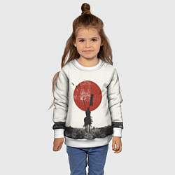 Свитшот детский Самурай на коне, цвет: 3D-белый — фото 2