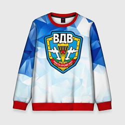 Свитшот детский День ВДВ, значок, цвет: 3D-красный