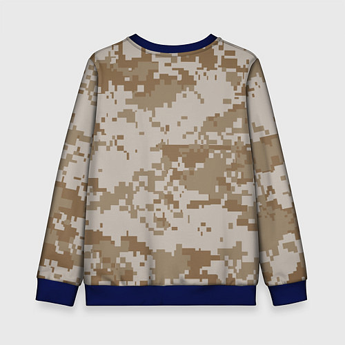 Детский свитшот Камуфляжный пиксель / 3D-Синий – фото 2