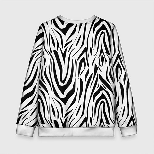 Детский свитшот Черно-белая зебра / 3D-Белый – фото 2