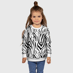 Свитшот детский Черно-белая зебра, цвет: 3D-белый — фото 2