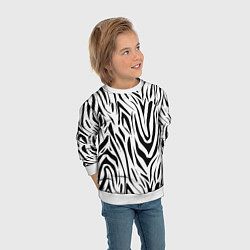 Свитшот детский Черно-белая зебра, цвет: 3D-белый — фото 2
