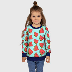 Свитшот детский Дольки арбузов, цвет: 3D-синий — фото 2