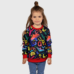 Свитшот детский Буквы английского алфавита, цвет: 3D-красный — фото 2