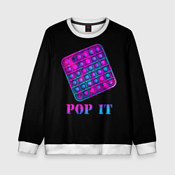 Свитшот детский НЕОНОВЫЙ POP it, цвет: 3D-белый