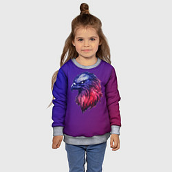 Свитшот детский Вольная птица, цвет: 3D-меланж — фото 2