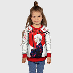 Свитшот детский НАД ВЕТВЯМИ САКУРЫ, цвет: 3D-красный — фото 2