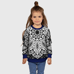 Свитшот детский Черно-белый орнамент, цвет: 3D-синий — фото 2