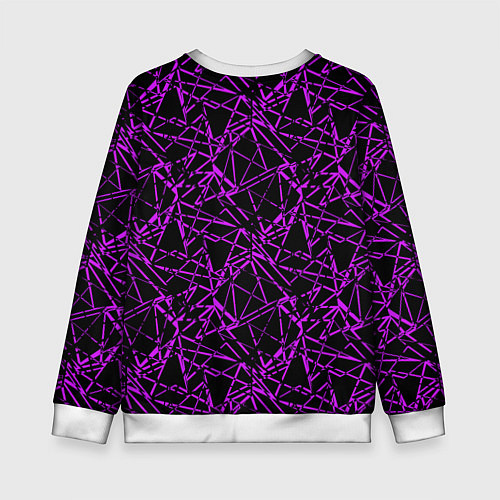 Детский свитшот Фиолетово-черный абстрактный узор / 3D-Белый – фото 2